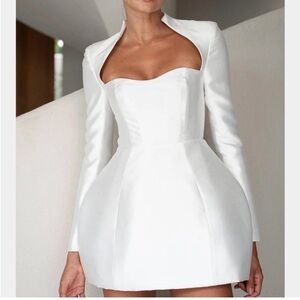Elegant White Mini Dress, Eliya the Label Kate Dress, Bridal Dress
